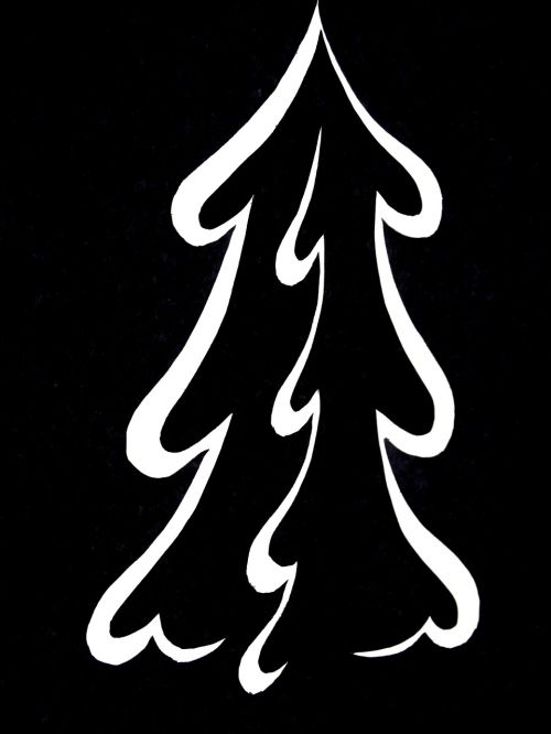 art silhouette christmas tree