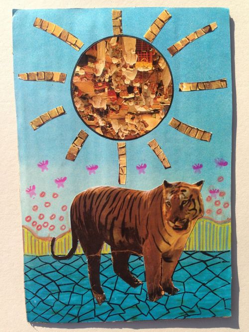 art money tiger collage