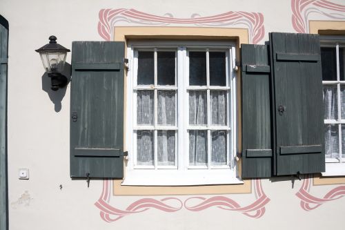 art nouveau window shutters