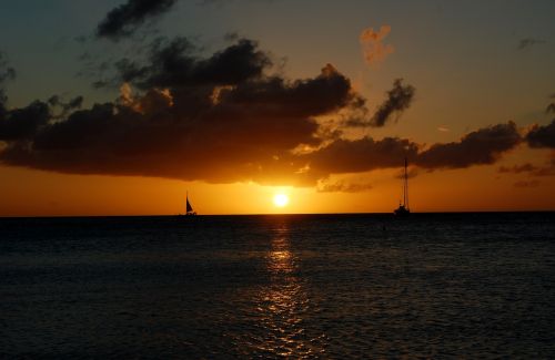 aruba sunset caribbean