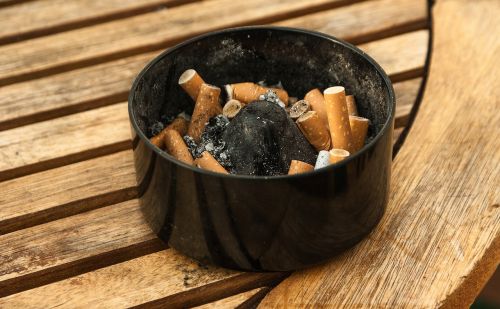 ashtray cigarettes ash