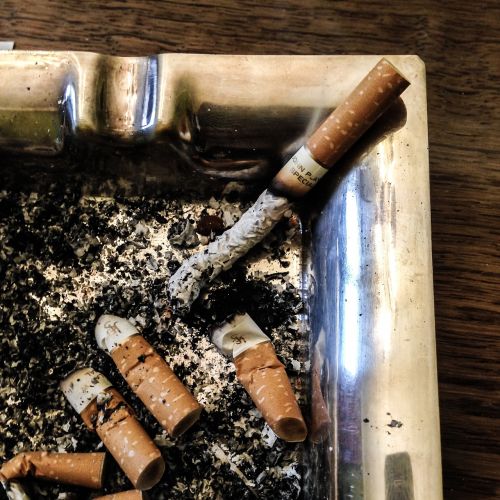 ashtray cigarette ash