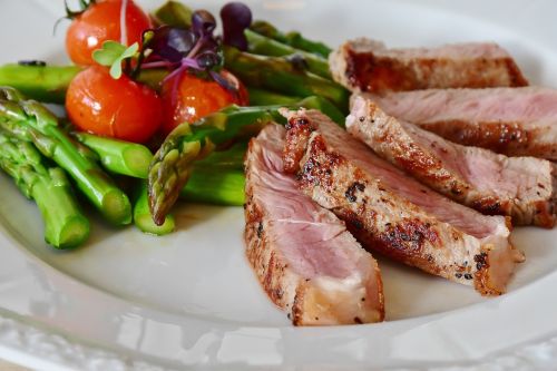 asparagus steak veal steak