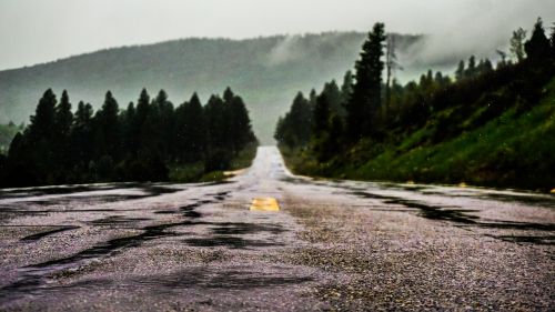 asphalt mountain perspective