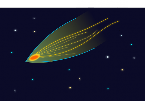 asteroid comet night