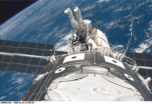 astronaut spacewalk space shuttle