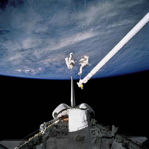 astronauts spacewalk space