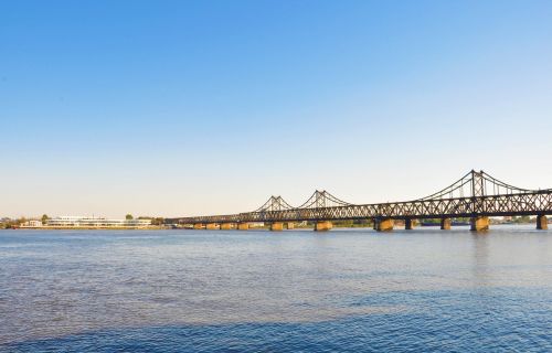 at dusk sky the yalu river