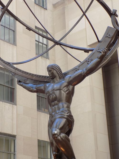atlas bronze statue
