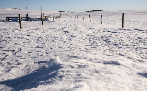 aubrac  road  snowy