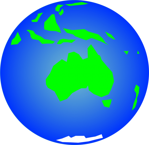 australia earth globe
