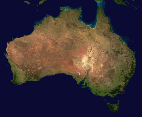 australia continent aerial view