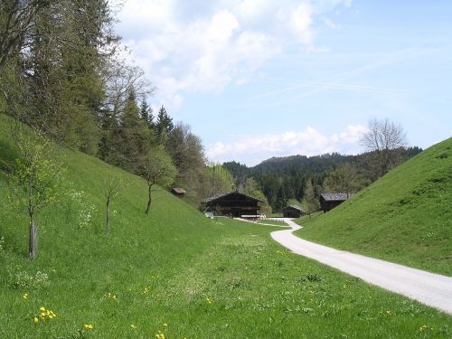 austria mountains farmhouse