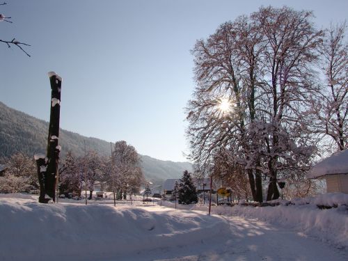 austria ossiacher see winter landscape