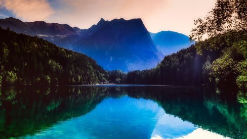 austria mountains lake
