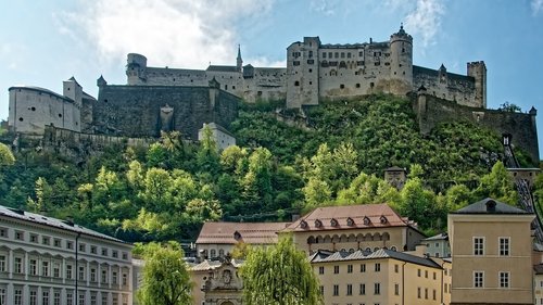 austria  salzburg  town castle