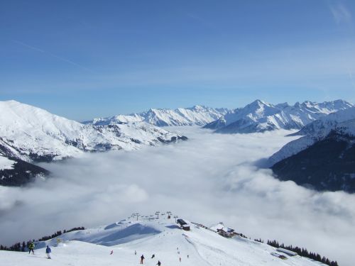 austria mountains clouds