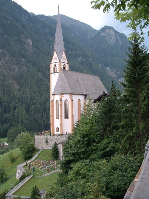austria church landscape hills