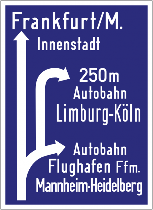 autobahn road sign directions