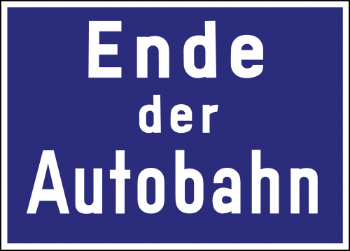 autobahn road sign end