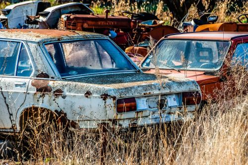automobile abandoned rusty