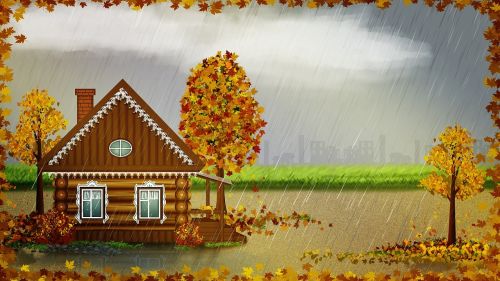 autumn landscape home