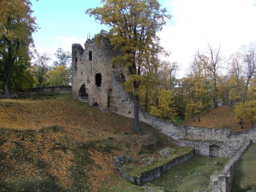 autumn cesis castle latvia