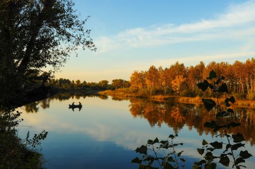 autumn fishermen fishing