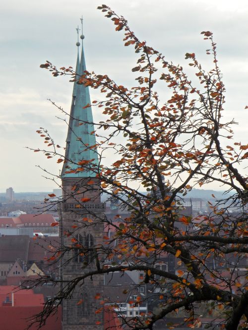 autumn church steeple