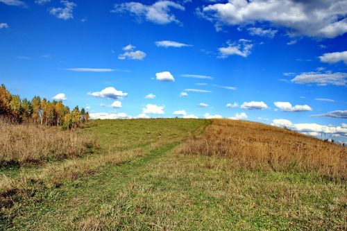 autumn road sky