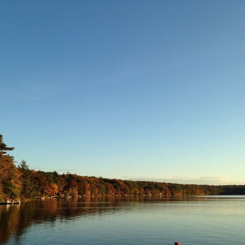 autumn lake sky