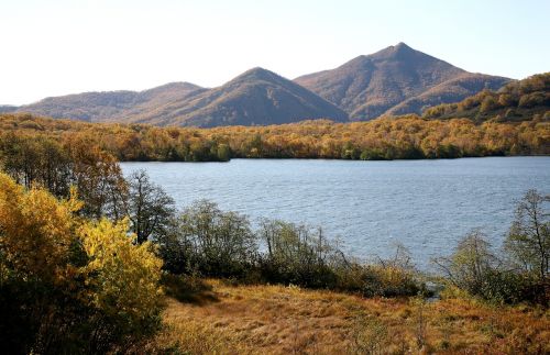 autumn mountains lake