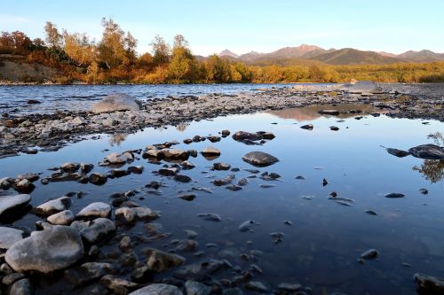 autumn river mountains