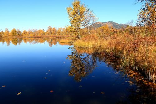 autumn lake mountains