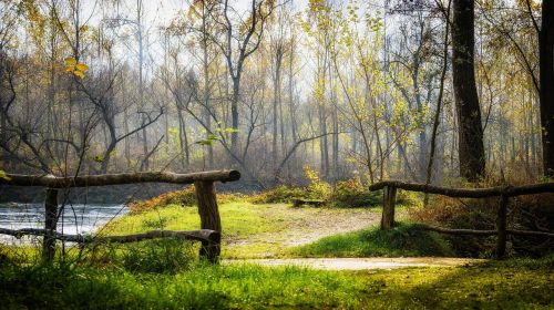 autumn bridge river