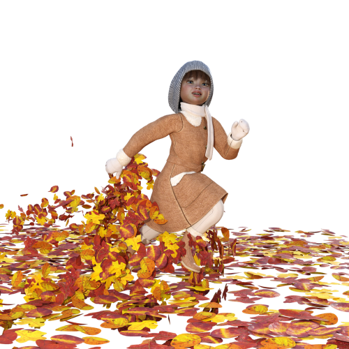 autumn child leaves
