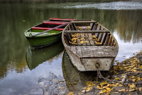 autumn  boat  nature