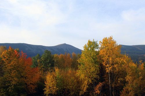 autumn landscape mountains krkonoše giant mountains