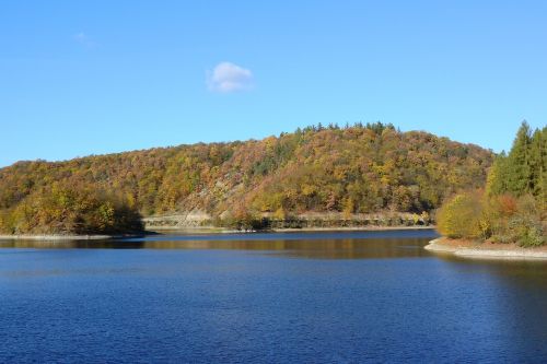 autumn landscape dam lake