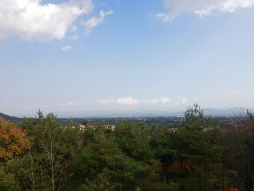 autumn sky mountain blue sky