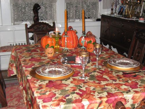 Autumn Table With Pumpkins