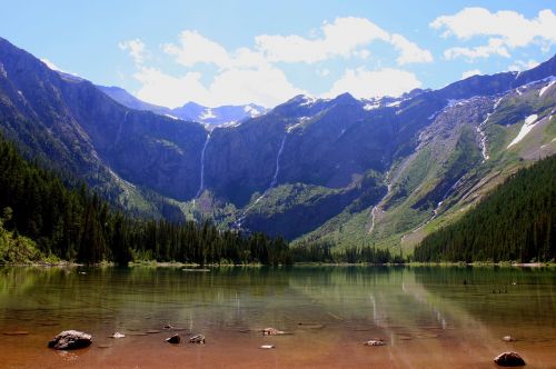 avalanche lake landscape reflection
