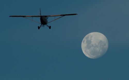 Airplane And Moon