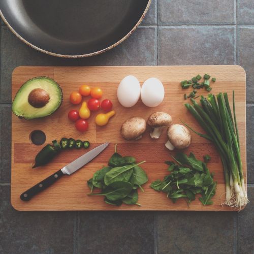avocado celery chopping board