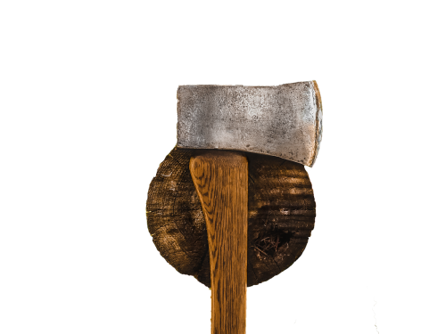 axe tree stump with axe wood