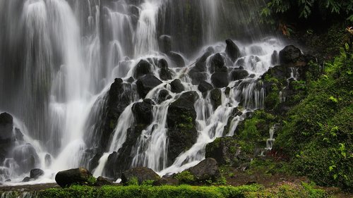 azores  waterfall  mountain