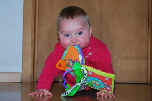 baby crawling girl