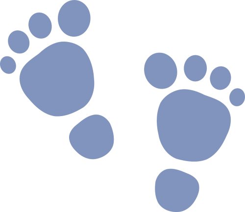 footprint baby blue