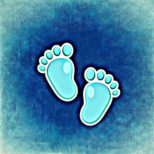 baby feet blue