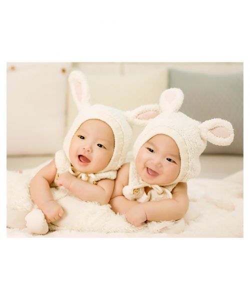 baby twins 100 days photo